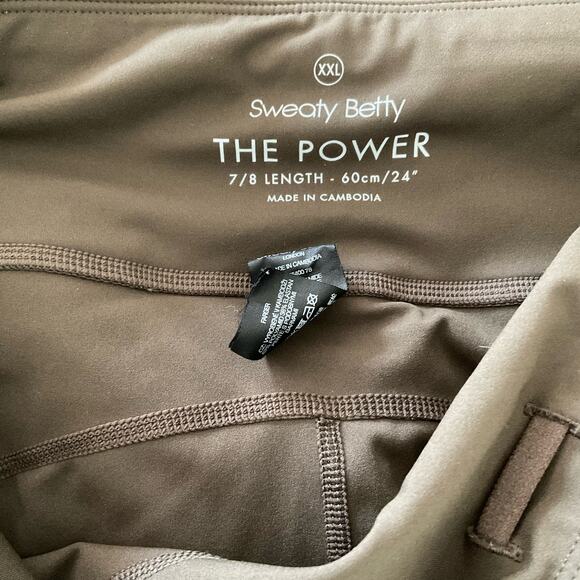 Sweaty Betty The Power 7/8 Olive Workout Leggings XXL - Picture 7 of 11